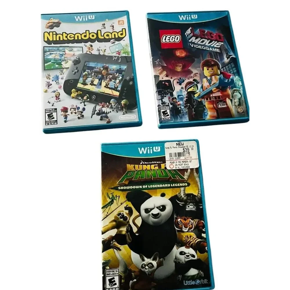 WII U 3 GAME LOT Nintendo Land / Lego Movie / King Fu Panda FAST SHIP 1611-53